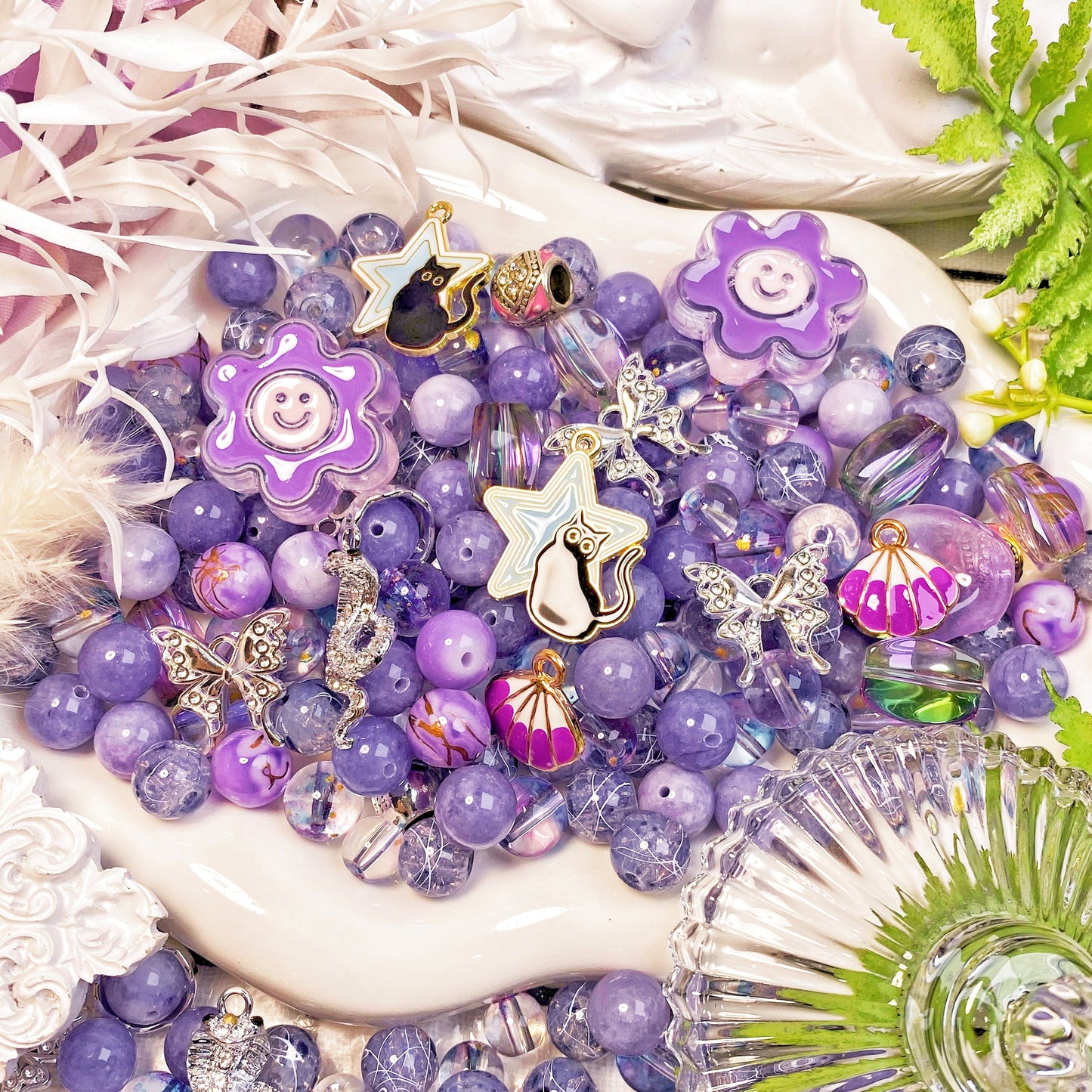 【C837】Moonlight Surrounds(8'10'10.5') - Luxury Stone & High Quality Glass Bead & Metal